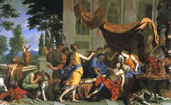 Death of Meleager Oil Painting by Charles Le Brun