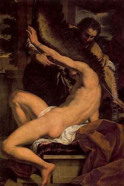 Dedalus and Icaro Oil Painting by Charles Le Brun