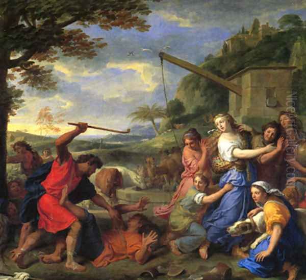 Daughters of Jethro Oil Painting by Charles Le Brun