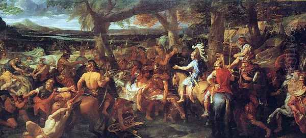 The defeat of Porus Oil Painting by Charles Le Brun