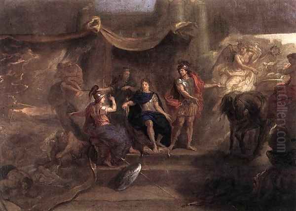 The Resolution of Louis XIV to Make War on the Dutch Republic 2 Oil Painting by Charles Le Brun