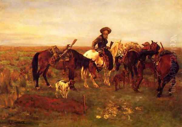 Burial on The Plains Oil Painting by Richard Lorenz