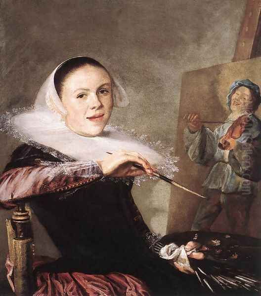 Self-Portrait c. 1635 Oil Painting by Judith Leyster