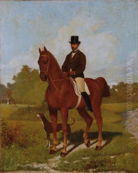 Gentiluomo A Cavallo Oil Painting by Alfred De Dreux