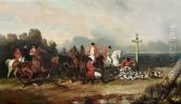 Scene Dechasse A Courre Oil Painting by Alfred De Dreux