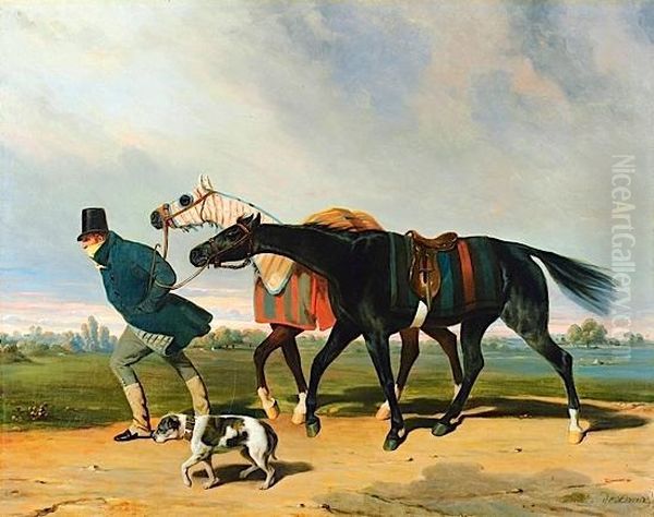 Le Retour Des Concurrents D'epsom Oil Painting by Alfred De Dreux