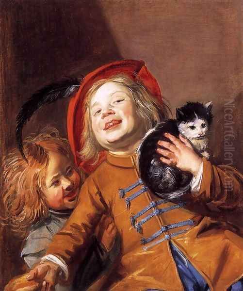 Two Children with a Cat Oil Painting by Judith Leyster