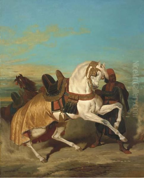 Le Cheval D'abd-el-kader Oil Painting by Alfred De Dreux