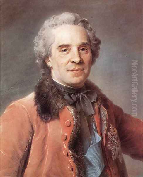 Maurice, Comte de Saxe, Marshal of France 1748 Oil Painting by Maurice Quentin de La Tour