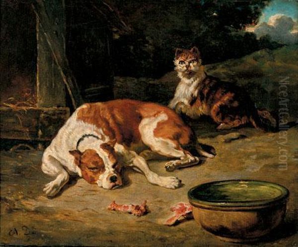 Hungry Eyes Oil Painting by Alfred De Dreux