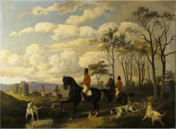 Scene De Chasse A Courre Oil Painting by Alfred De Dreux