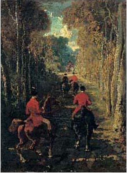 Chasse A Courre Oil Painting by Alfred De Dreux