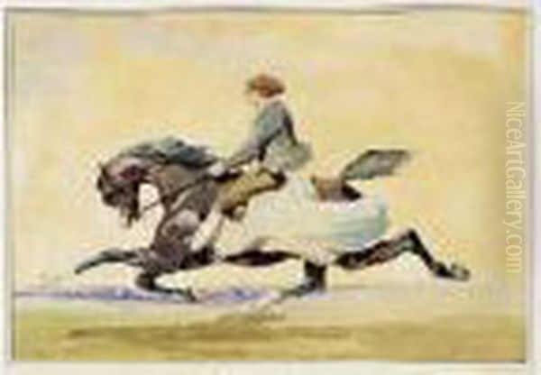 Cheval Monte Par Un Lad Oil Painting by Alfred De Dreux