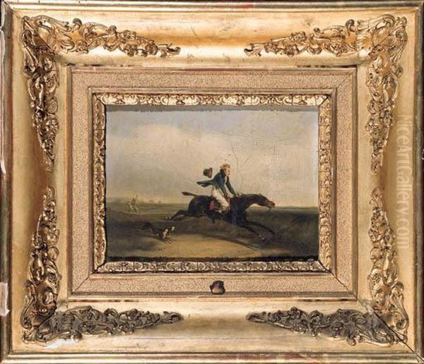 At Full Gallop Oil Painting by Alfred De Dreux