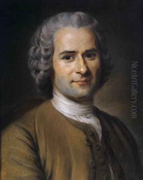 Portrait of Jean-Jacques Rousseau 1753 Oil Painting by Maurice Quentin de La Tour