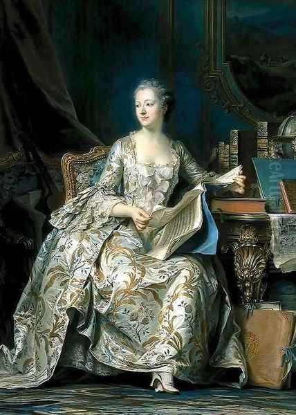 Portrait of the Marquise de Pompadour Oil Painting by Maurice Quentin de La Tour