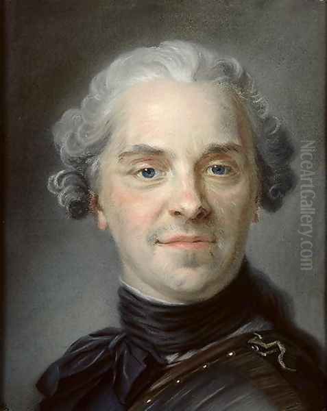 Portrait of Maurice, Comte de Saxe 1696-1750 1747 Oil Painting by Maurice Quentin de La Tour