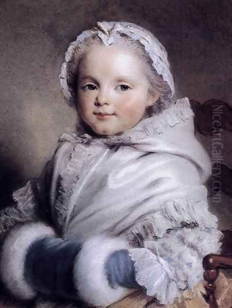 Portrait of Nicole Richard as Child 1748-50 Oil Painting by Maurice Quentin de La Tour