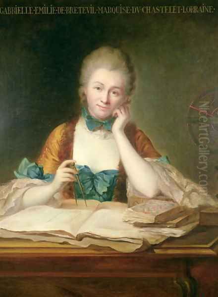 Madame de Chatelet-Lomont 1706-41 Oil Painting by Maurice Quentin de La Tour