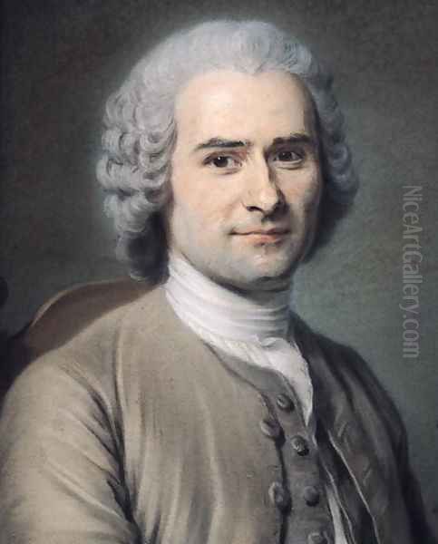 Portrait of Jean Jacques Rousseau 1712-78 Oil Painting by Maurice Quentin de La Tour