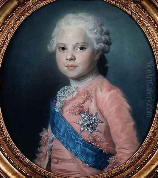 Portrait of Louis of France 1755-1824 Count of Provence and future King Louis XVIII Oil Painting by Maurice Quentin de La Tour