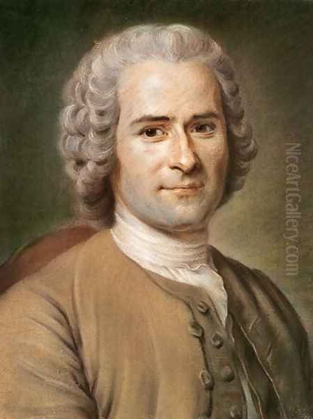 Jean-Jacques Rousseau 1712-78 after 1753 Oil Painting by Maurice Quentin de La Tour