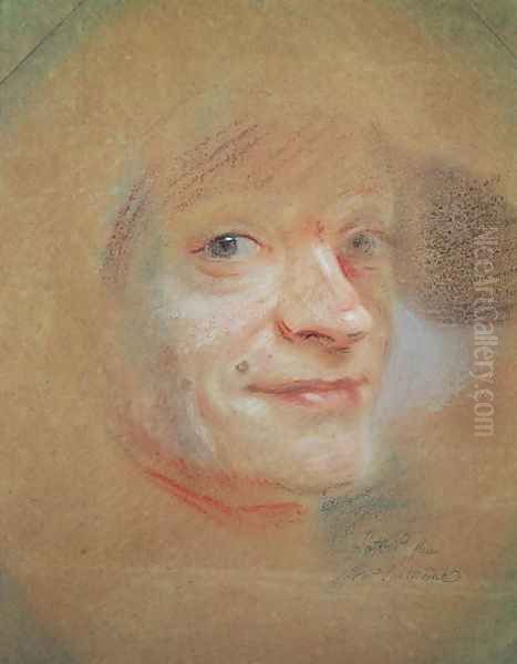 Self Portrait 3 Oil Painting by Maurice Quentin de La Tour