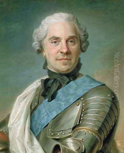 Portrait of Maurice 1696-1750 Comte de Saxe Oil Painting by Maurice Quentin de La Tour