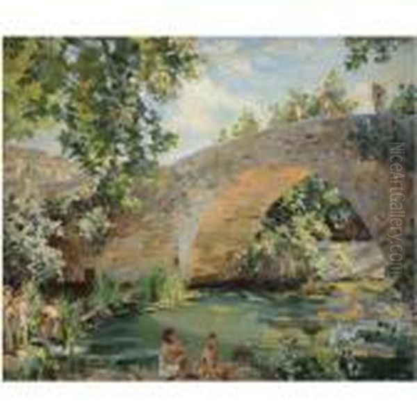 The Bridge At Tourette by Wilfred Gabriel De Glehn