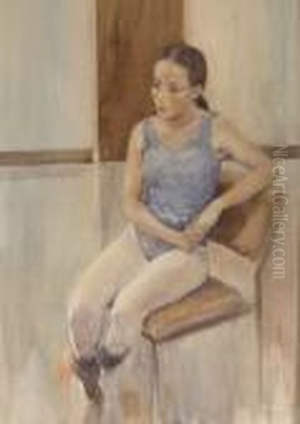 Portrait Of A Seated Young Dancer Oil Painting by Wilfred Gabriel De Glehn