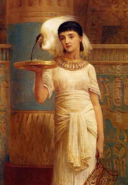 Alethe, Attendent of the Sacred Ibis Oil Painting by Edwin Longsden Long