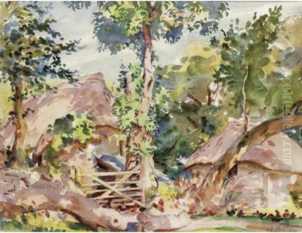 The Farm Gate Oil Painting by Wilfred Gabriel De Glehn