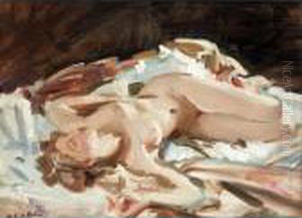 Nude Study In Sleep Oil Painting by Wilfred Gabriel De Glehn