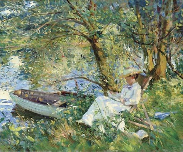 Under The Willows Oil Painting by Wilfred Gabriel De Glehn