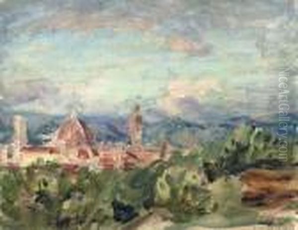 A View Of Florence Oil Painting by Wilfred Gabriel De Glehn