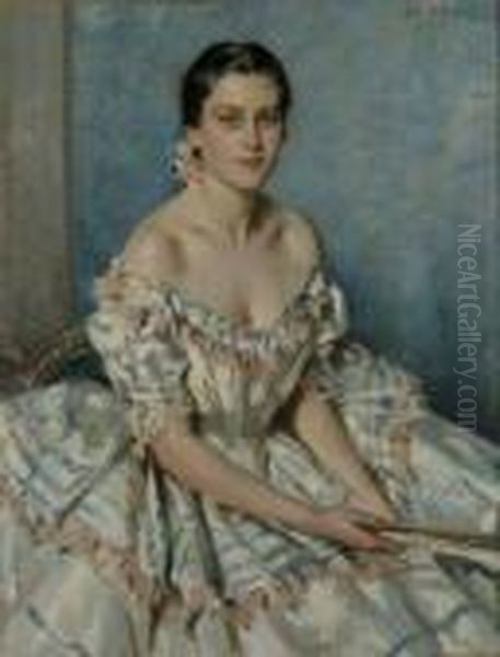 Portrait Of Jane Austen Oil Painting by Wilfred Gabriel De Glehn