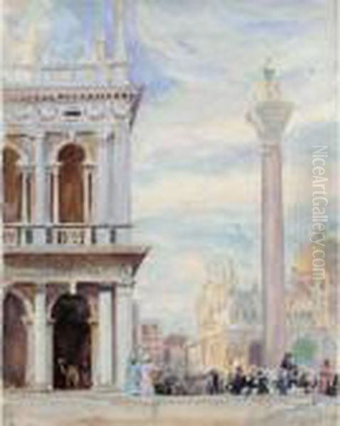 The Piazzetta, Venice Oil Painting by Wilfred Gabriel De Glehn