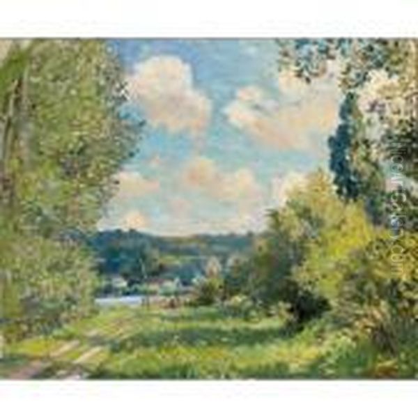 Vieux Port Sur La Seine, Normandy Oil Painting by Wilfred Gabriel De Glehn