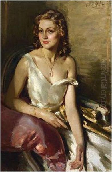 Portrait Of Rai Oil Painting by Wilfred Gabriel De Glehn