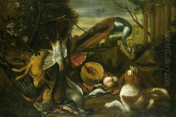 Jagdstilleben Mit Erlegten Singvogeln Oil Painting by Adriaen de Gryef