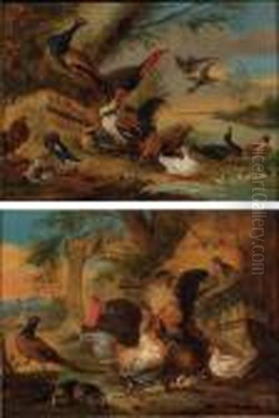 Oiseaux De Basse-cour Dans Un Paysage Oil Painting by Adriaen de Gryef