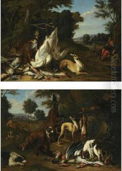 Game Still Life Of A Dead Roebuck Oil Painting by Adriaen de Gryef