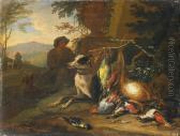 Landschaft Mitjagdstillleben Oil Painting by Adriaen de Gryef