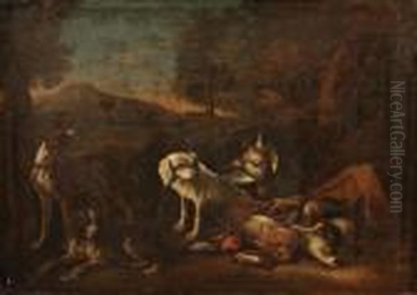 Chien Et Gibier Oil Painting by Adriaen de Gryef