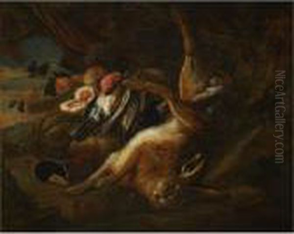 Still Life With Hare And Game Oil Painting by Adriaen de Gryef