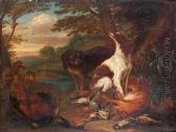 A Hunting Still Life Oil Painting by Adriaen de Gryef