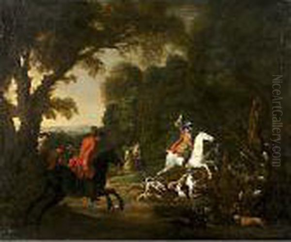 Caccia Al Cinghiale Oil Painting by Adriaen de Gryef