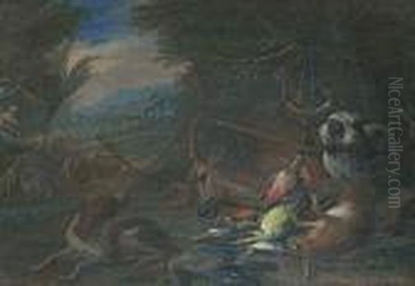 Venus Et Adonis Dans Un Paysage Oil Painting by Adriaen de Gryef