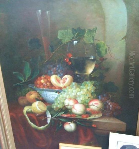 Still Life Of Fruit And Goblet Oil Painting by Jan Davidsz De Heem