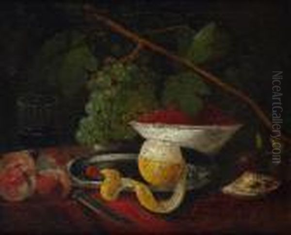 Nature Morte Aux Fruits Oil Painting by Jan Davidsz De Heem